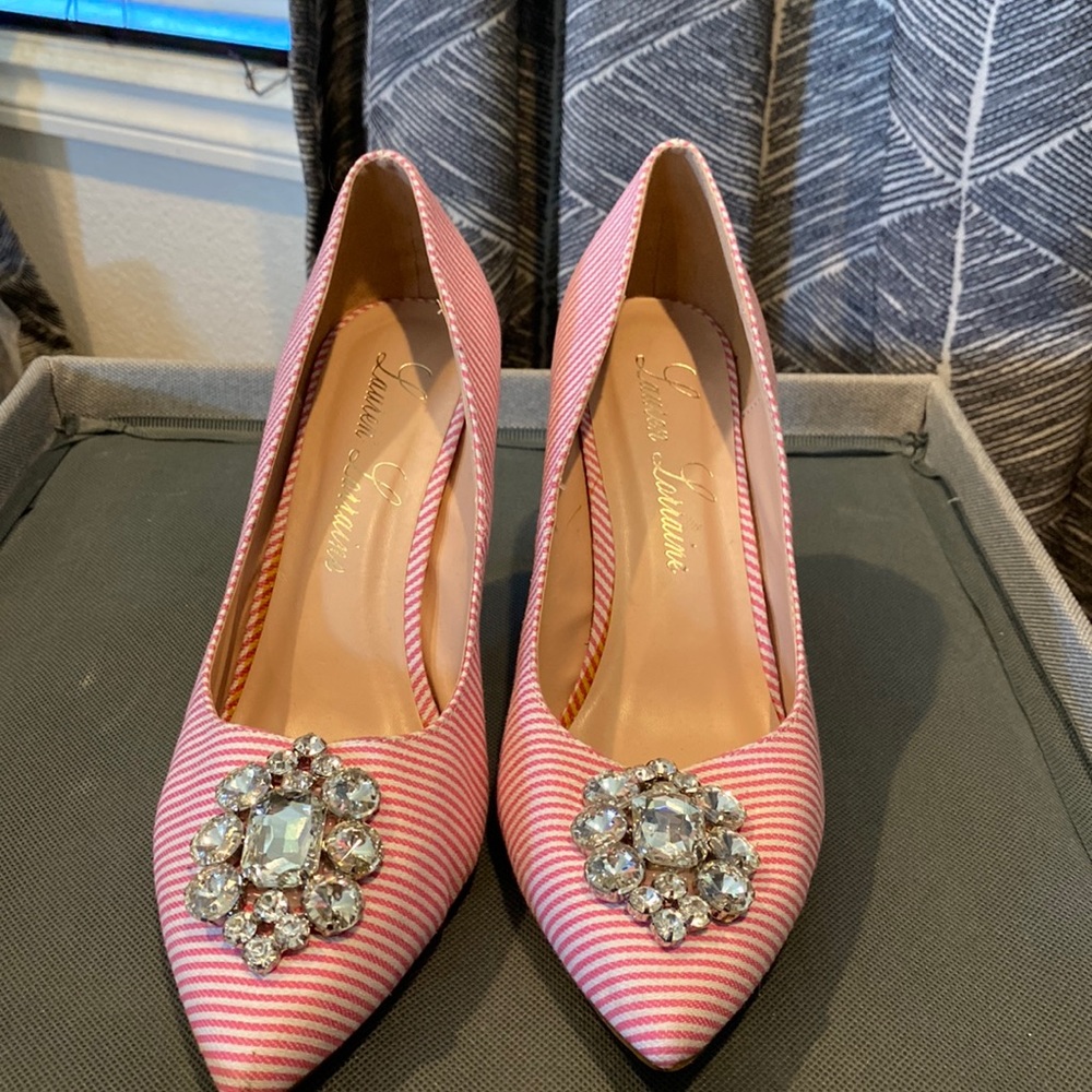 Candy striping pumps by Lauren Lorraine